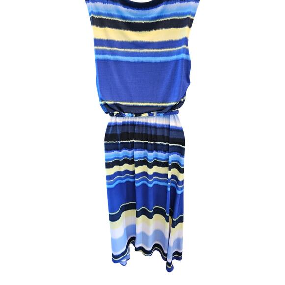 Chicos size 1 (M) blue yellow tiedye elastic waist w/ tie Sleeveless summer EUC^ - Picture 2 of 7